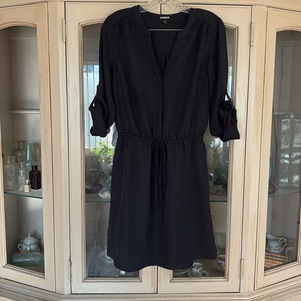 Express black tie, dress size medium